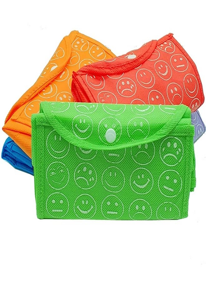 Trusmile® Set of 6 Foldable Reusable Bags Smiley Printed Bags 2 Kg Capacity - Image 1