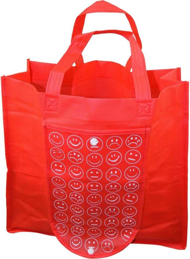 Trusmile® Set of 6 Foldable Reusable Bags Smiley Printed Bags 2 Kg Capacity - Image 5
