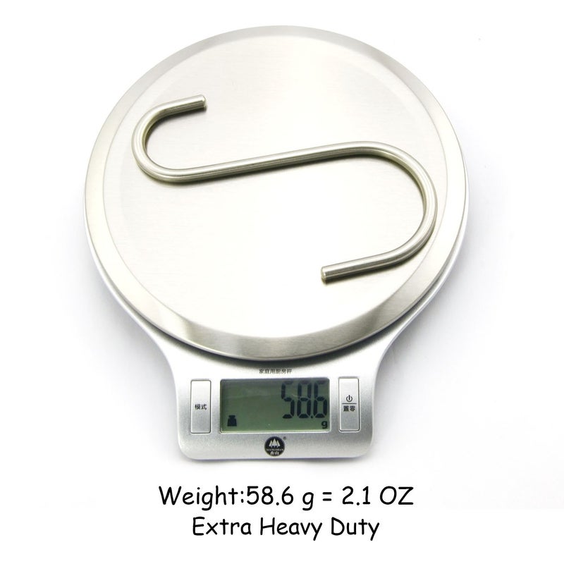 رولينج مجموعة من 4 قطع من Ruiling مقاس كبير جدًا 5.2 بوصة، خطافات متينة من الفولاذ المقاوم للصدأ المصقول الصلب المصقول على شكل حرف S، خطافات تعليق ثقيلة للحمام والمكتب وخزانة الملابس وغرفة التخزين. - Image 4