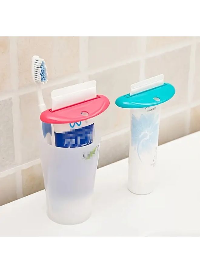 4pcs Manual Toothpaste Dispenser Color Random Sliding Transparent Body For Travel Home Bathroom - Image 3