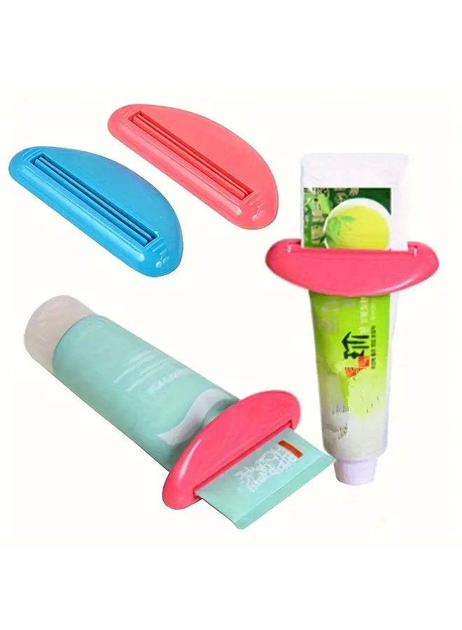 4pcs Manual Toothpaste Dispenser Color Random Sliding Transparent Body For Travel Home Bathroom - Image 5