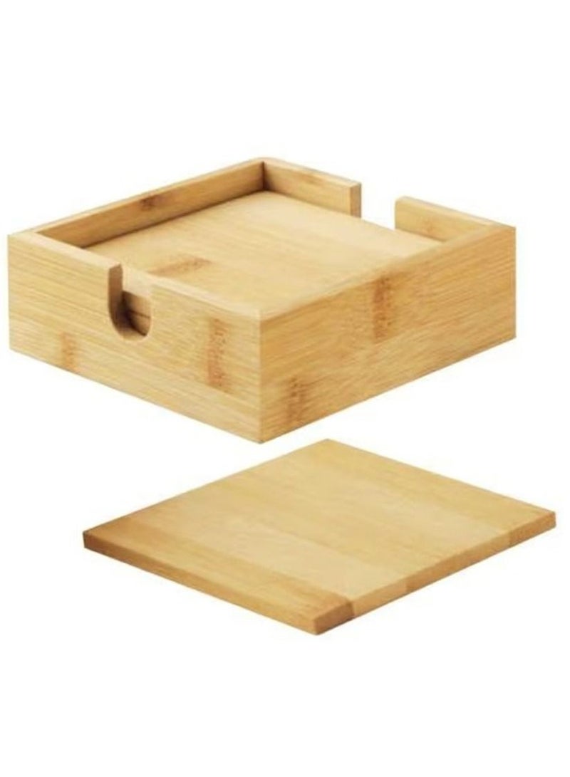 giftex Bamboo Tea Coasters Sets with Case - Image 1