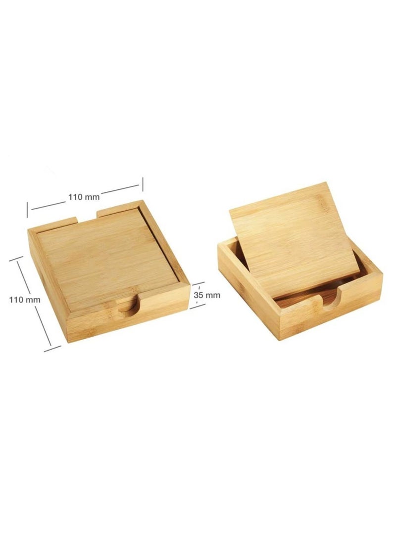 giftex Bamboo Tea Coasters Sets with Case - Image 3