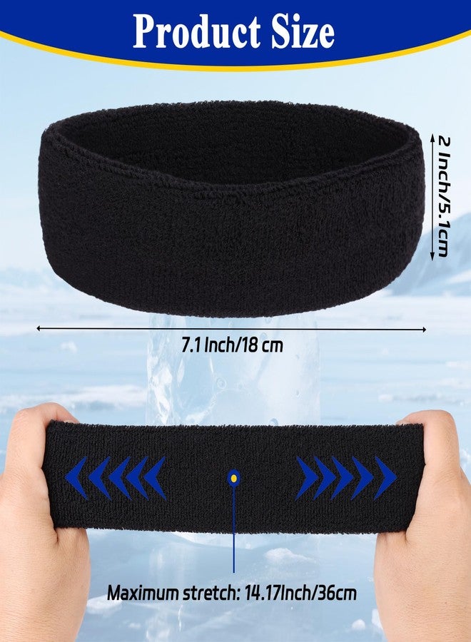 Xtrend Sweatbands Sports Headband for Men and Women Terry Cloth Moisture Wicking Sports Sweatband for Tennis, Basketball, Running, Gym, Working Out (Black, White, Gray) - Image 2