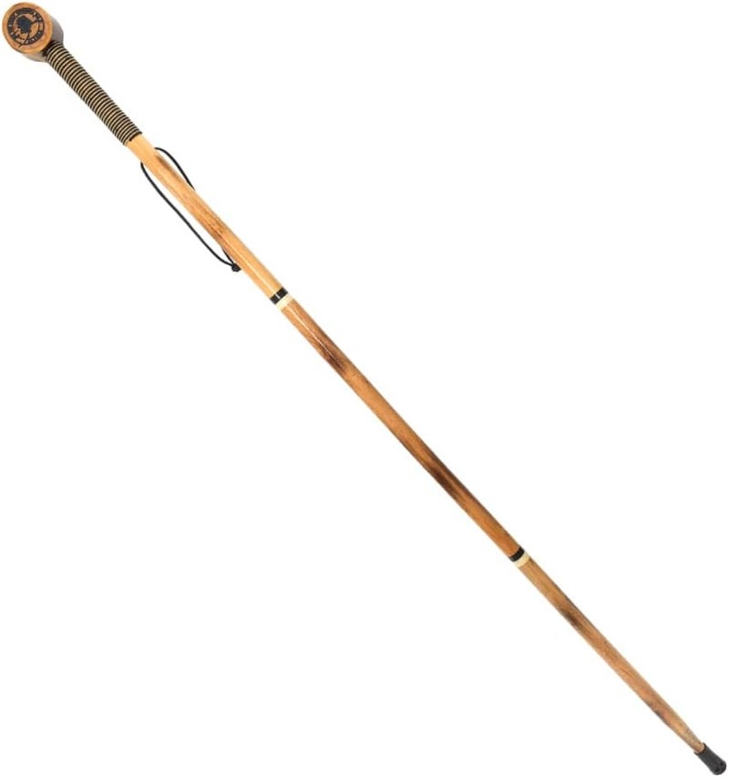 SE 3 Piece 55" Detachable Pine Wood Walking/Hiking Stick with Metal Tip, Reinforced Rubber Tip, and Water-Resistant Travel Pouch - Portable and Durable for Outdoor Adventures - Image 1