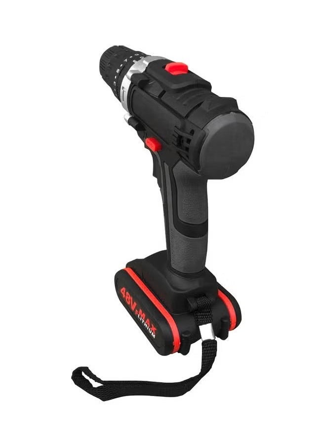 Generic - Electric Impact Cordless Drill High Power Drill Black/Red 27x5x24.5cm - Image 1