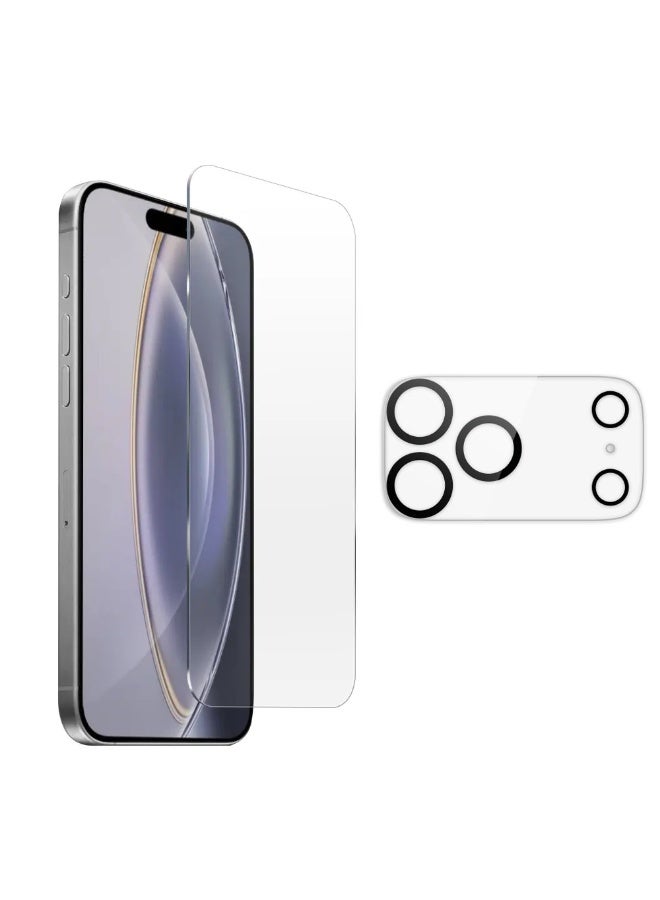 Jomo Store iPhone 17 Pro Max Screen Protector & Camera Lens Protector (Pack of 2) – Tempered Glass, 9H Hardness, HD Clarity, Anti-Scratch, Anti-Fingerprint, Oleophobic Coating, Case-Friendly, Easy Bubble-Free Installation