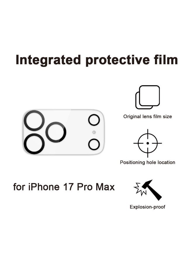 جومو ستور واقي شاشة وعدسة كاميرا لهاتف iPhone 17 Pro Max – زجاج مقوى 9H، مضاد للخدوش والبصمات، سهل التركيب، عبوة من 2، شفاف عالي الجودة، متوافق مع الكفرات - Image 4