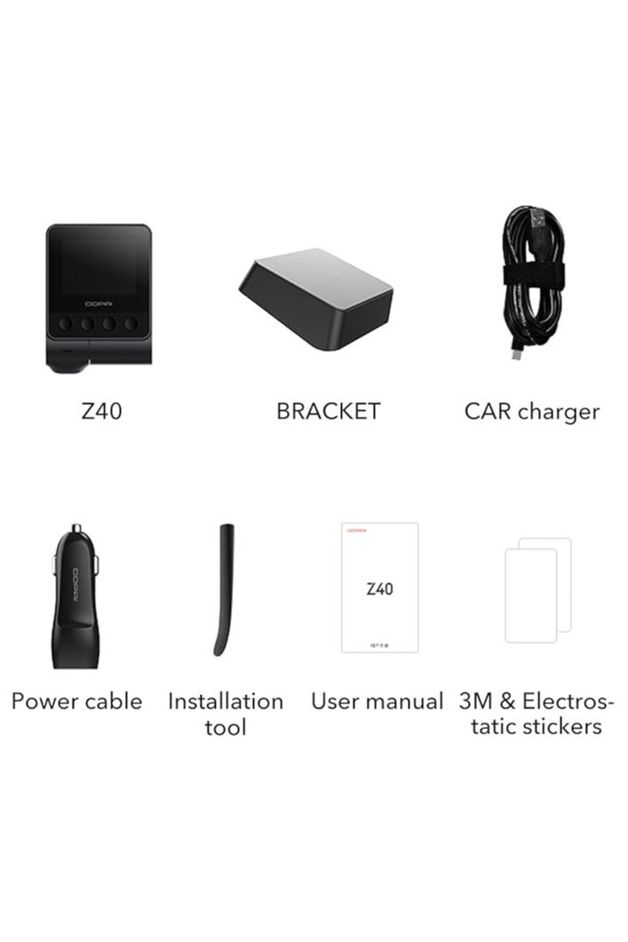 ddpai Z40 GPS Dual Dash Cam Car Camera Recorder Sony IMX335 1944P HD Video GPS Tracking 360 Rotation Wifi DVR 24H Parking Protector - Image 3