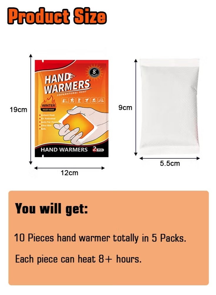 Air-Activated Disposable Hand Warmers, Unique Design Reacts with Air Creating a Safe and Long Lasting Hand Warmer, Disposable 10 Pair Pack, - Image 2
