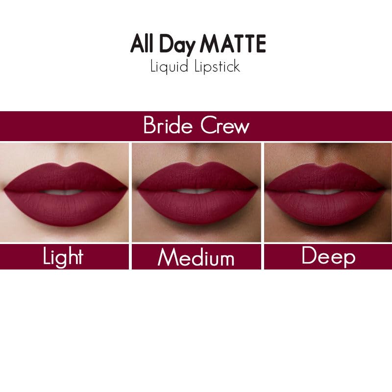 Nykaa All Day Matte Waterproof Transfer Proof Mask Proof 12H Liquid Lipstick Bride Crew - Image 4