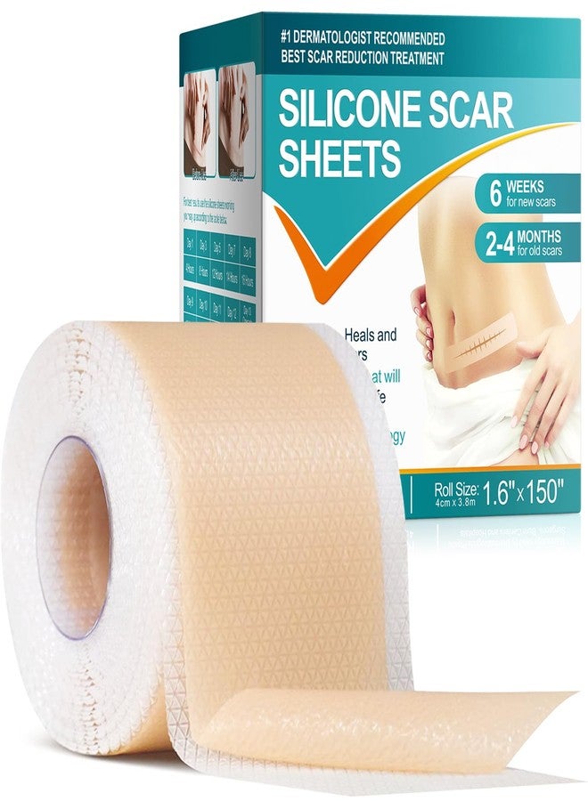 Silicone Scar Sheets (1.6” x 150” Roll-4cm x 3.8M), Scar Silicone Strips, Silicone Scar Tape Roll, Reusable, Professional Scar Removal Sheets for C-Section, Burn, Keloid, Surgery, Acne et - Image 1
