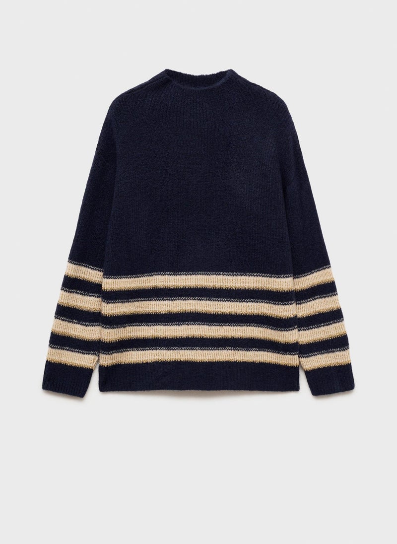 MANGO Perkins-Neck Striped Sweater  - Image 5