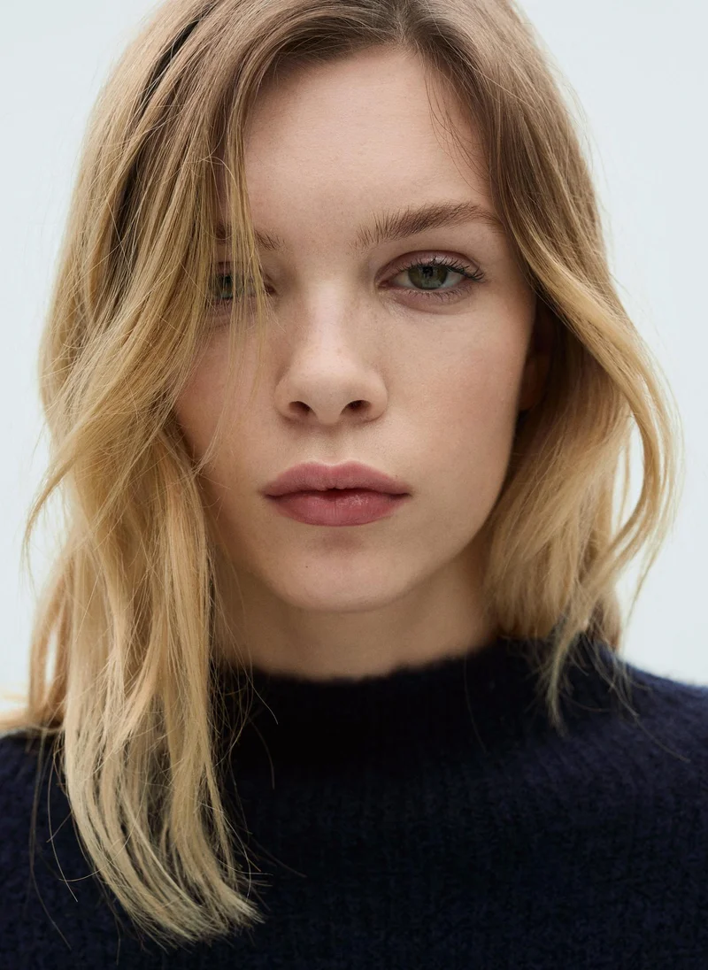 MANGO Perkins-Neck Striped Sweater