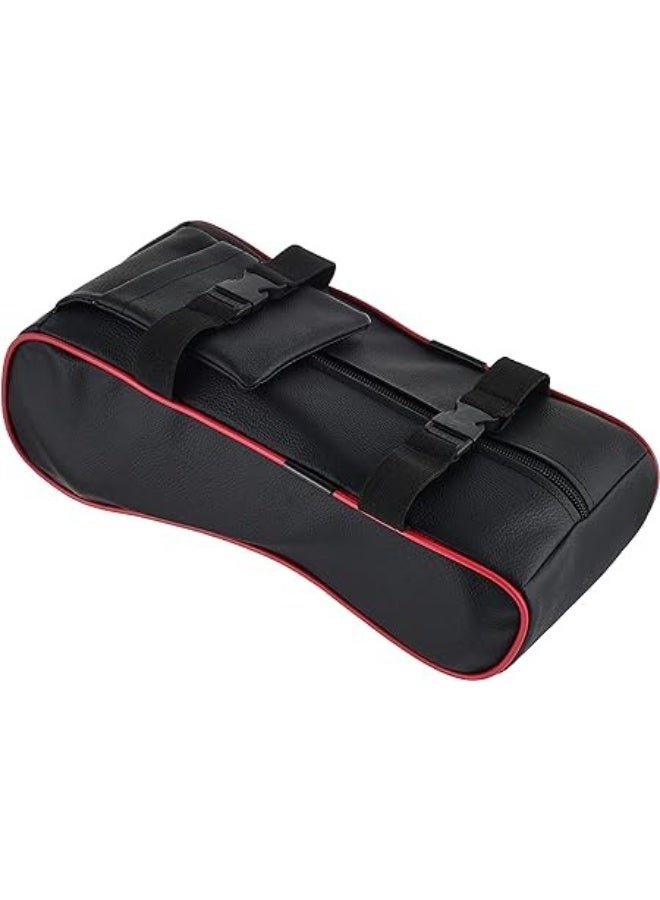 Max Comfort car armrest, comfortable memory foam cushion reduces arm and shoulder strain during long drives, premium padded leather fits most cars, black - Image 2