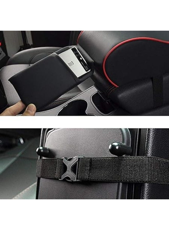 Max Comfort car armrest, comfortable memory foam cushion reduces arm and shoulder strain during long drives, premium padded leather fits most cars, black - Image 3