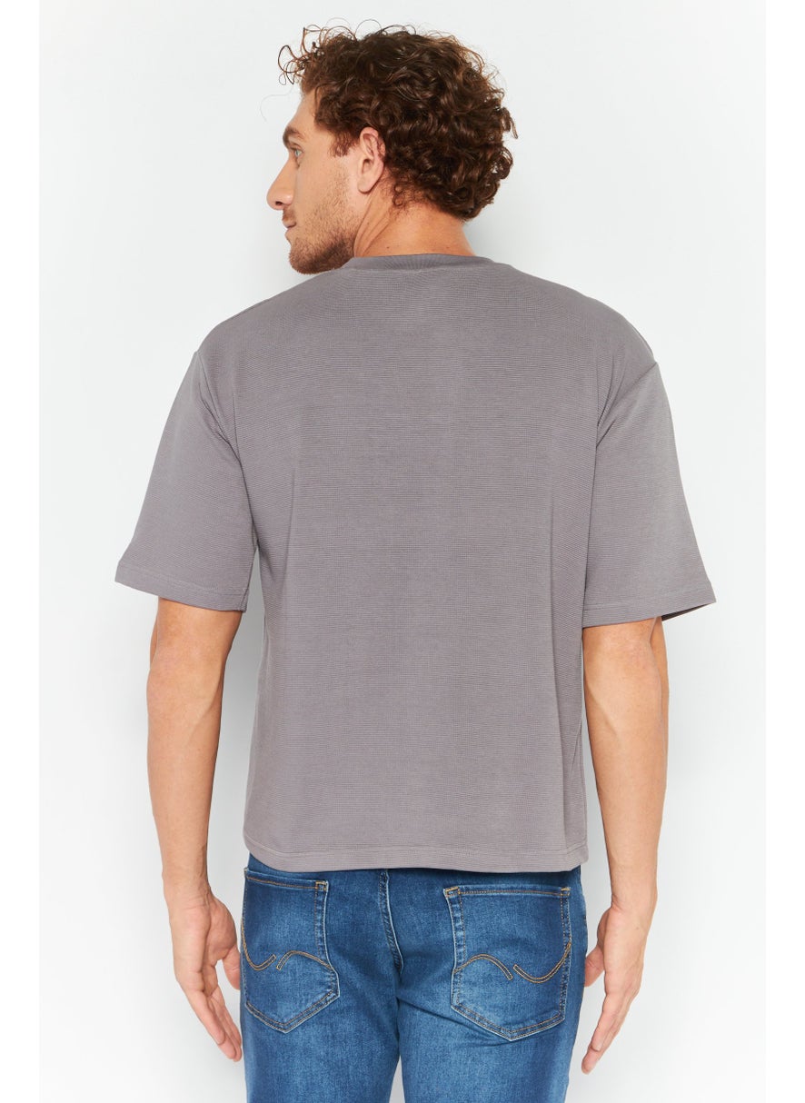 Nordland Men Crew Neck Short Sleeve Twill T-Shirts, Ash Grey  - Image 4