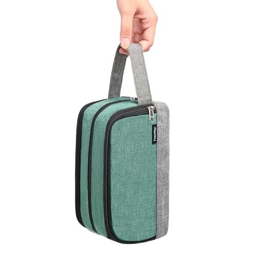 Yeiotsy Dopp Kit for Men - Color Clash Travel Toiletry Organizer with Mesh Pockets, Durable Shaving bag for Gym & Camping (Green) - Image 4