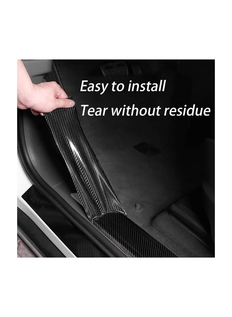 SYOSI Car Door Edge Guards, Scratch Cover Sill Protector Bumper Protector 5D Carbon Fiber Car Wrap Film Automotive Self-Adhesive Anti-Collision Film Fits for Most Cars (1.2In x 33Ft, Black) - Image 3
