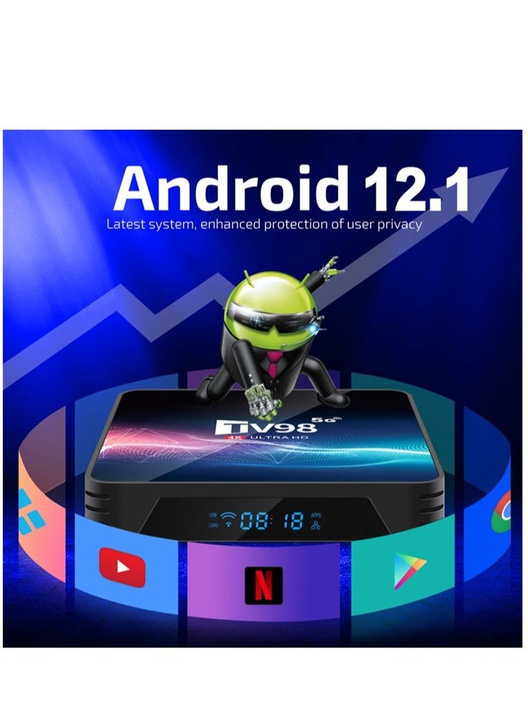 Furtey - Android 12.1 TV Box with Remote Control Allwinner H313 Quad Core ARM Cortex A53 Support 4K 3D Set Top Box Home Media Player - Image 1
