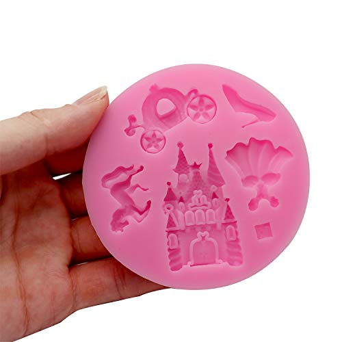 HengKe 2 Pcs Silicone Fondant Mold Children's castle Mould Jelly Sugar Chocolate Fondant Silicone Molds for Sugarcraft Candy Cupcake Ice Jewelry Food Grade Silicone Molds DIY Sugar Craft Tools - Image 4