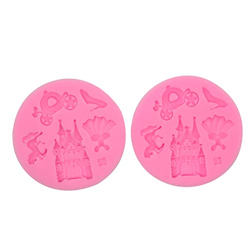 HengKe 2 Pcs Silicone Fondant Mold Children's castle Mould Jelly Sugar Chocolate Fondant Silicone Molds for Sugarcraft Candy Cupcake Ice Jewelry Food Grade Silicone Molds DIY Sugar Craft Tools - Image 5