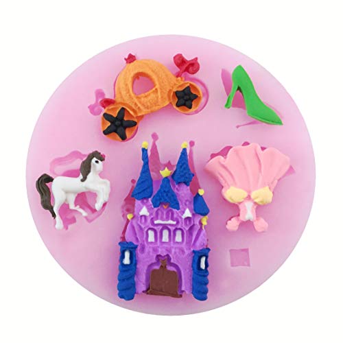 HengKe 2 Pcs Silicone Fondant Mold Children's castle Mould Jelly Sugar Chocolate Fondant Silicone Molds for Sugarcraft Candy Cupcake Ice Jewelry Food Grade Silicone Molds DIY Sugar Craft Tools - Image 2