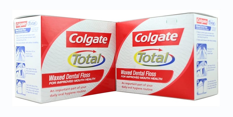 Colgate Waxed Dental Floss For Improved Mouth Health - Pack of 12 (2 Box 25Mtr. Each) Original Company Pack. - Image 1