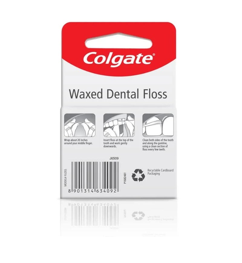 Colgate Waxed Dental Floss For Improved Mouth Health - Pack of 12 (2 Box 25Mtr. Each) Original Company Pack. - Image 3