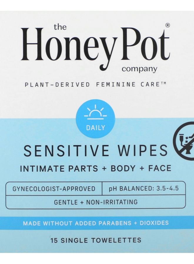 Sensitive Wipes 15 Single Towelettes