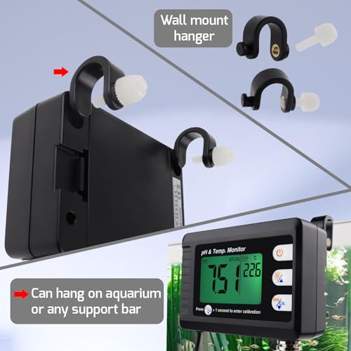 GAIN EXPRESS Digital Combo pH & Temperature Meter, Aquarium Thermometer pH Monitor with Automatic Calibration Function for Fish Tank Hydroponics Aquaculture Laboratory - Image 3