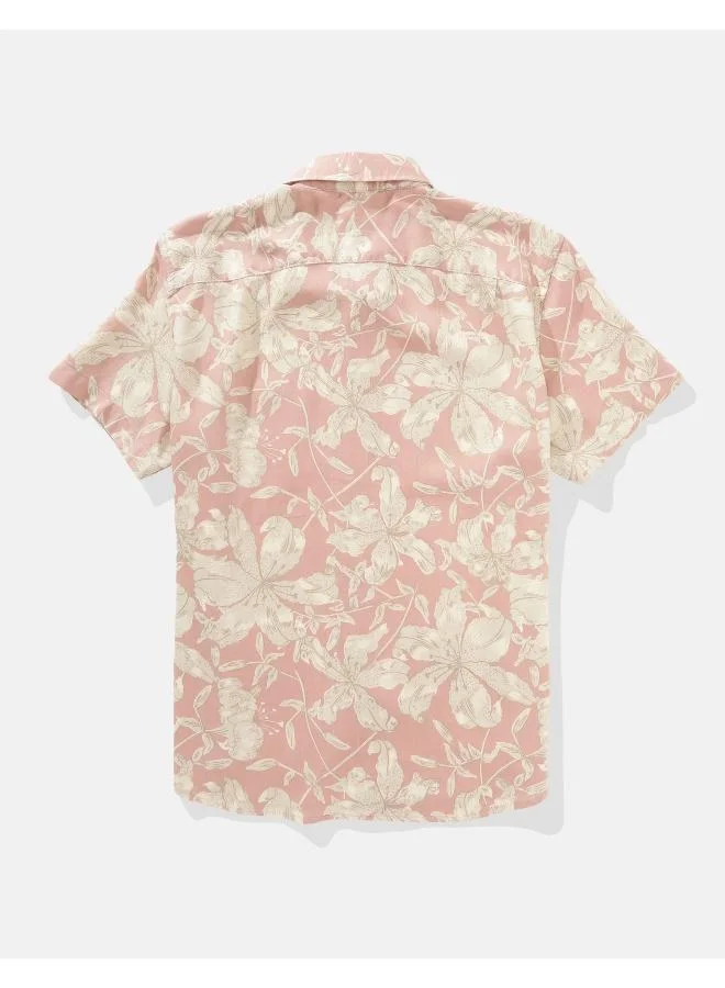 American Eagle AE Poolside Tropical Button-Up Shirt