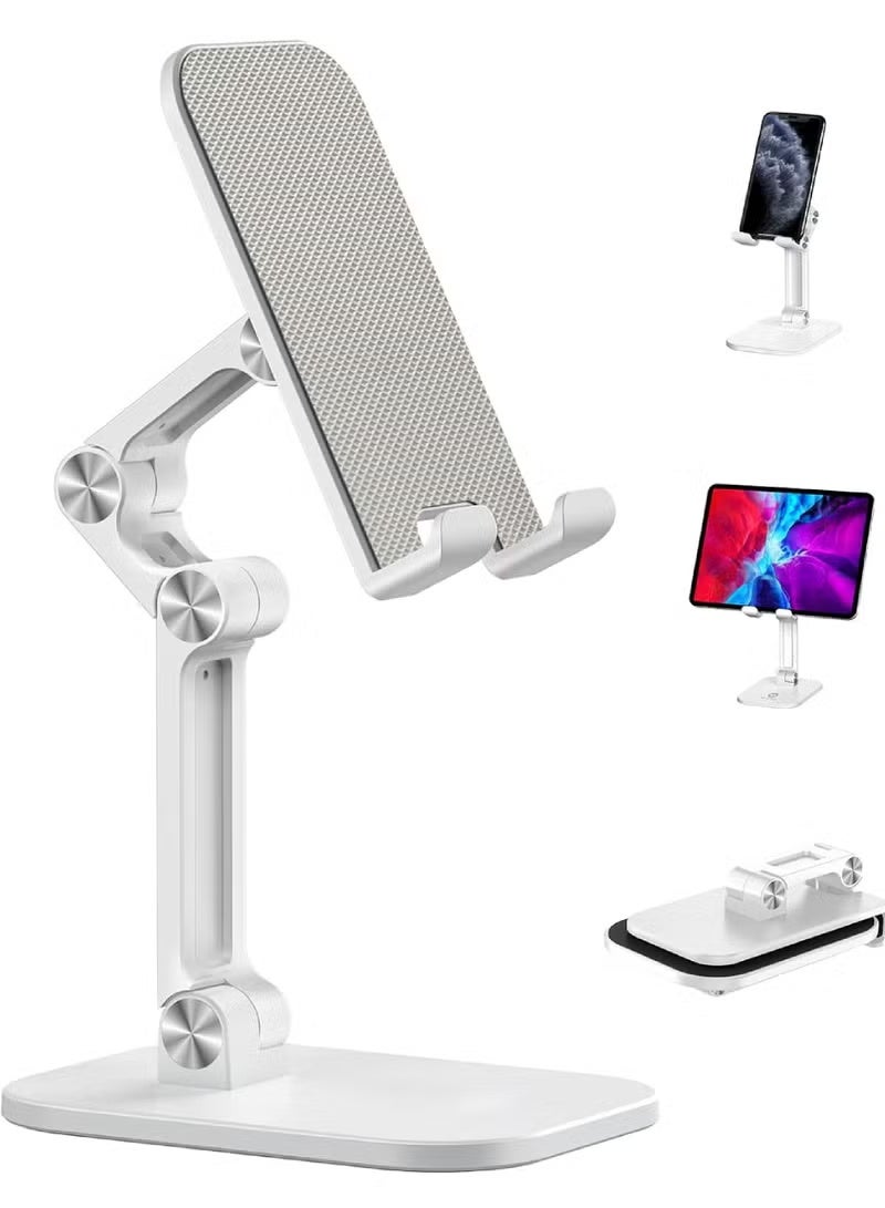 حامل هاتف قابل للتعديل الارتفاع والزاوية، حامل هاتف محمول للمكتب، حامل قابل للطي، حامل iPhone أطول، متوافق مع جميع الهواتف المحمولة/الآيباد/الأجهزة اللوحية من 4.7 إلى 13 بوصة
