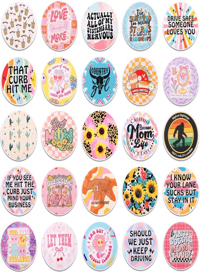 MUBYOK M506 3inch 100pcs Car Freshies Cardstock Cutouts Round for Circles Silicone Molds & Aroma Beads Accessories Supplies, Funny Quote, Western, Mama,Pink bow,Drive - Image 3