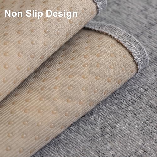 Aucrovee Chenille Boho Jacquard Couch Cover, Washable Sectional Sofa Covers for 3 Cushion Couch Sofa L Sharped Sofa, Non Slip Furniture Protector Slipcover (1 PCS 36"x82" Grey) - Image 5