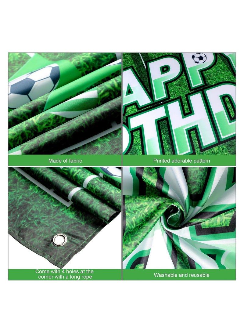 Excefore Soccer Birthday Party Backdrop Football Field Photo Background Soccer Theme Birthday Party Decorations Photo Booth Props for Boys Kids Cake Table Decorations, 210x150cm / 6.9x4.9 ft - Image 5