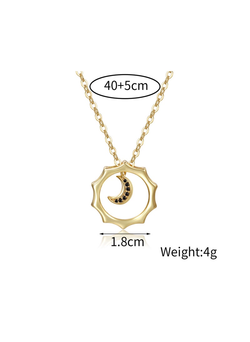 Suntown Sun Moon Necklace Set Couples Matching Gifts Friendship Pendant Jewelry Celestial Duo Pendants Relationship Symbol Jewelry Astral Love Keepsakes Romantic Pendant Set BFF Necklace Pair for Friendship - Image 4