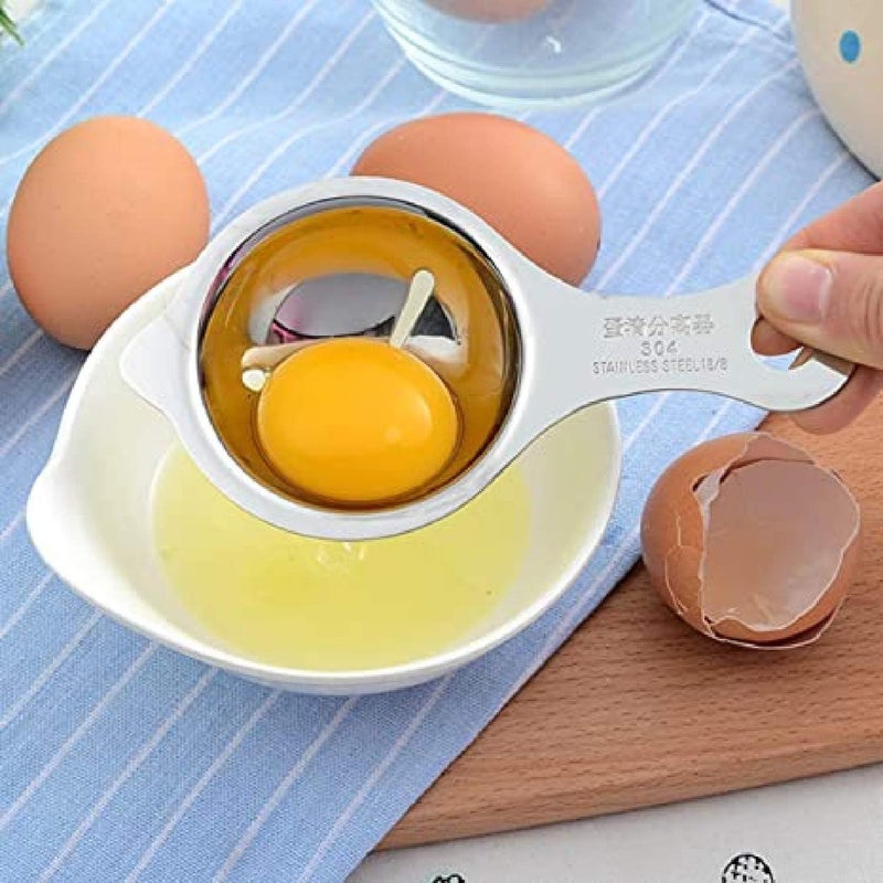 KRIVETY Egg Separator Extractor Stainless Steel Egg White Separator and Egg Yolk Separator Egg Divider Egg Strainer Filter Spoon Kitchen Baking Tools Pack of 2 - Image 5