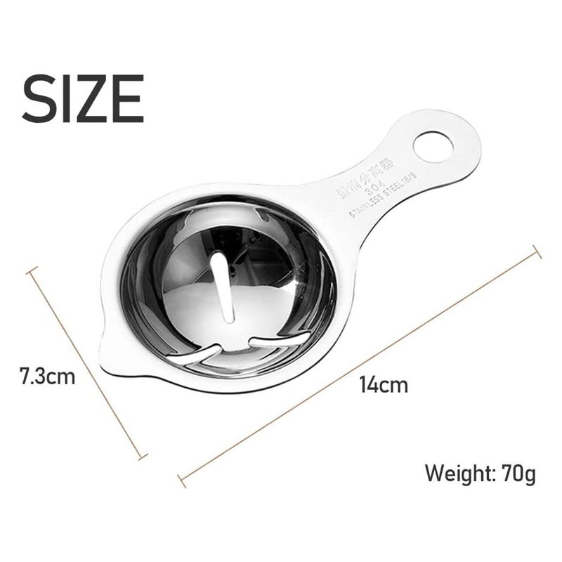 KRIVETY Egg Separator Extractor Stainless Steel Egg White Separator and Egg Yolk Separator Egg Divider Egg Strainer Filter Spoon Kitchen Baking Tools Pack of 2 - Image 3