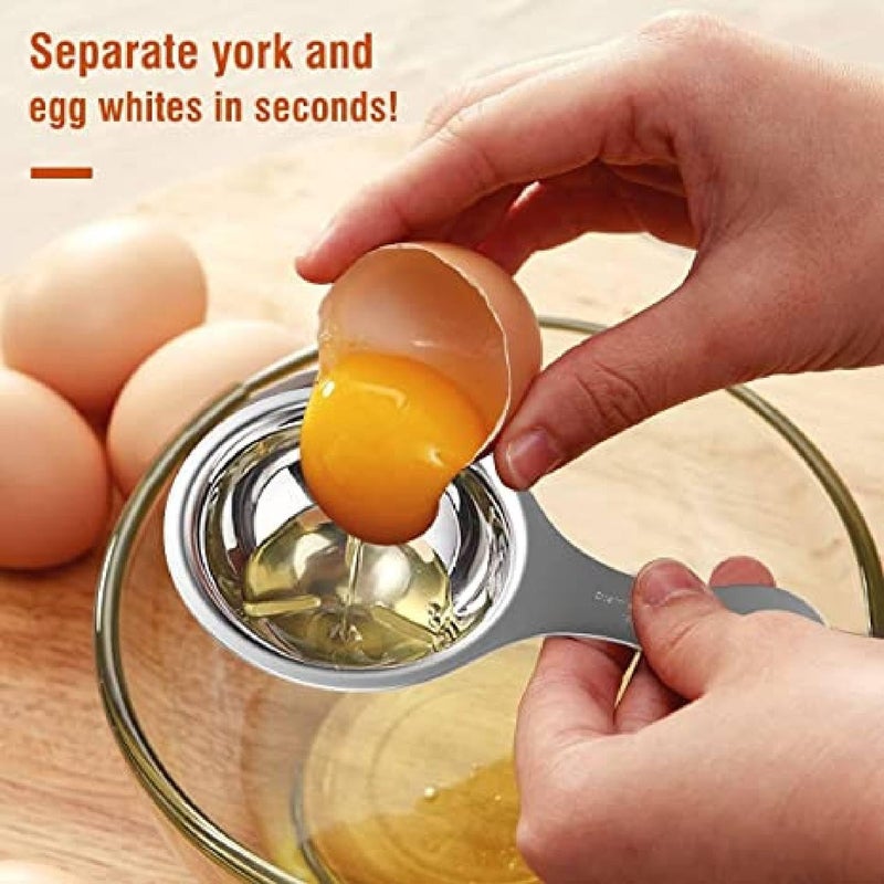 KRIVETY Egg Separator Extractor Stainless Steel Egg White Separator and Egg Yolk Separator Egg Divider Egg Strainer Filter Spoon Kitchen Baking Tools Pack of 2 - Image 4