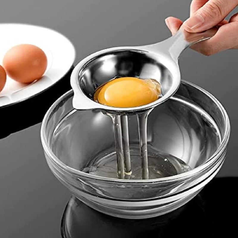 KRIVETY Egg Separator Extractor Stainless Steel Egg White Separator and Egg Yolk Separator Egg Divider Egg Strainer Filter Spoon Kitchen Baking Tools Pack of 2 - Image 2