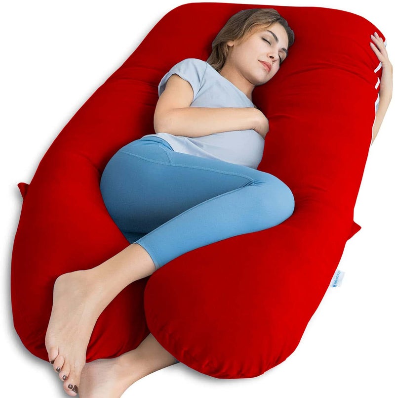 Texlux وسادة الحمل بتصميم فريد من نوعه من تكسلوكس، حشوة ميكروفايبر ناعمة، شكل U، للنساء الحوامل، عبوة - 1 - Image 1