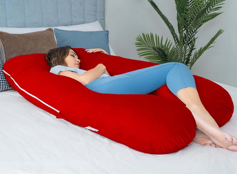 Texlux وسادة الحمل بتصميم فريد من نوعه من تكسلوكس، حشوة ميكروفايبر ناعمة، شكل U، للنساء الحوامل، عبوة - 1 - Image 3