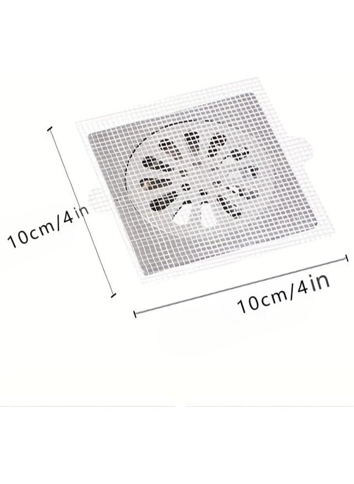 Disposable Hair Drain Stickers, 50PCS Bathroom Drain Hair Catcher, Square Shower Drain Hair Catcher Mesh Stickers for Bathroom Laundry Bathtub Kitchen，disposable Shower Drain Cap Hair Catcher for Bathrooms, Laundry Rooms, Bathtubs, Kitchens, And Sinks  - Image 2