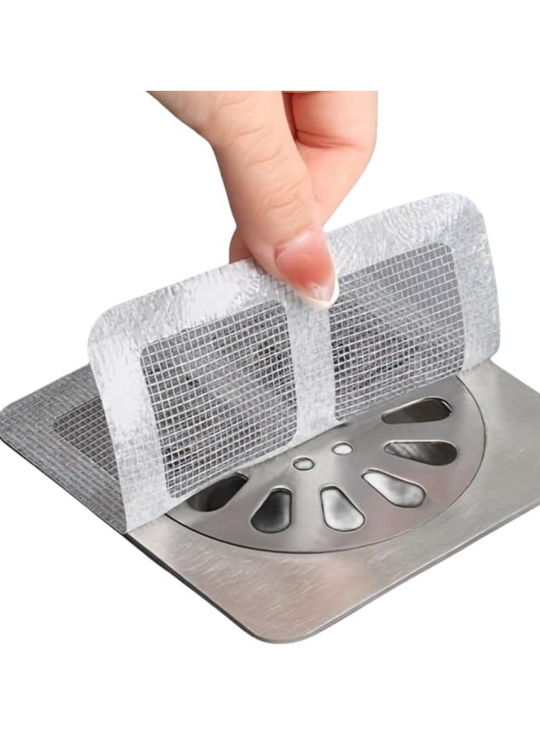 Disposable Hair Drain Stickers, 50PCS Bathroom Drain Hair Catcher, Square Shower Drain Hair Catcher Mesh Stickers for Bathroom Laundry Bathtub Kitchen，disposable Shower Drain Cap Hair Catcher for Bathrooms, Laundry Rooms, Bathtubs, Kitchens, And Sinks  - Image 5