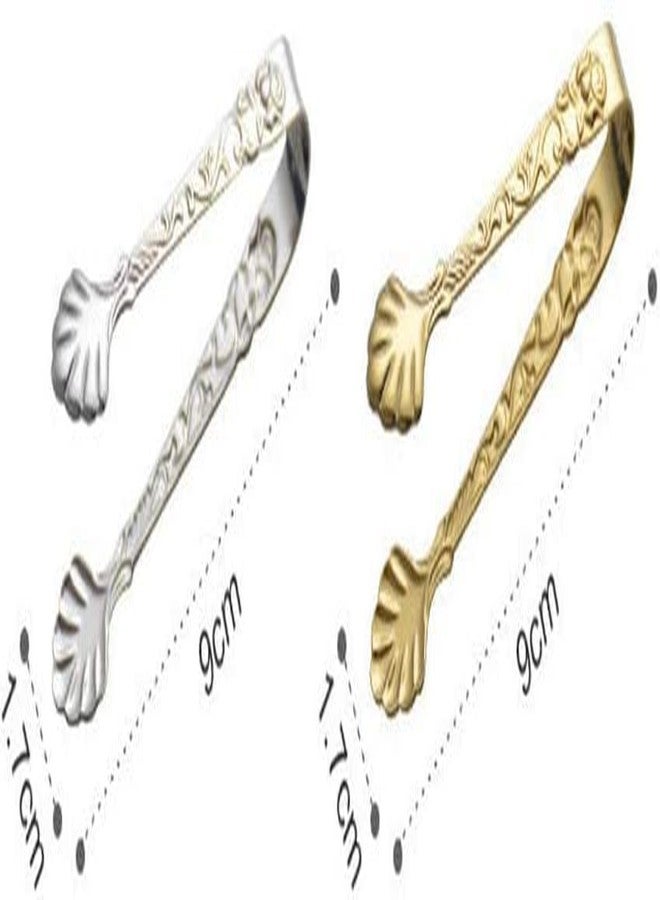 BWESOO 3 Piece Mini Serving Tongs Set, Stainless Steel, Vintage Rose Design Handles, 1 - Image 2