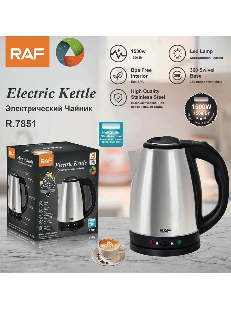 آر إيه أف غلاية منزلية من الفولاذ المقاوم للصدأ تعمل بإيقاف التشغيل التلقائي2.0 لتر - Image 2