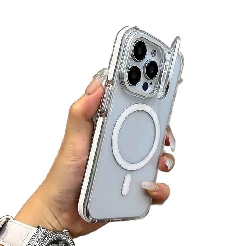 MagSafe Case | Shockproof Cover for iPhone 17 / 17 Air / 17 Pro / 17 Pro Max | White | TPU+PC | Drop Protection | Kickstand - Image 1
