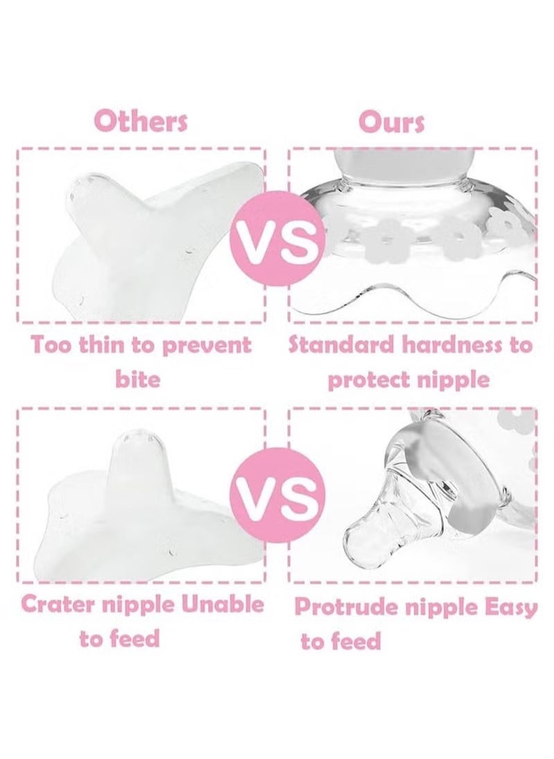 XiuWoo Nipple Shield Premium Contact Upgraded Assist Perfect for Nursing Mothers with Inverted  Sore Nipple with Carrying Case for Breastfeeding Mothers Non-Toxic Safety Material  - Image 4