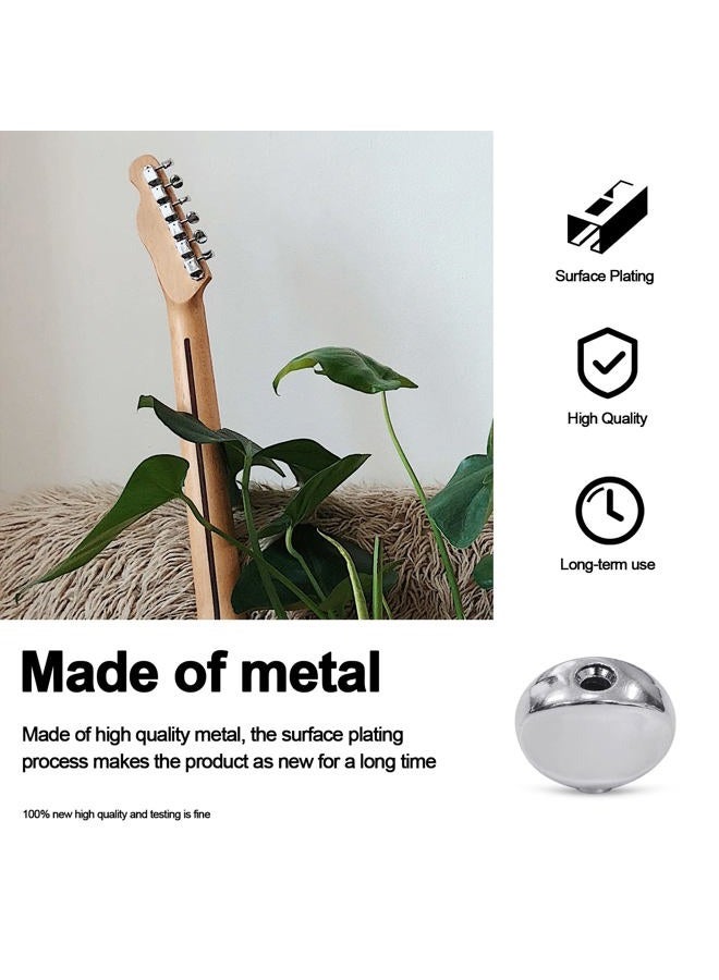 MAXCHEER 6PCS Small Oval Metal Guitar Tuning Pegs keys Tuners Machine Heads replacement Buttons knobs Handle (Chrome) - Image 3